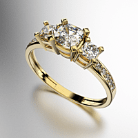 ANILLO TRICILLO CON ENGARCE PAVEE A LOS COSTADOS (MOD. A019) ANILLO TRICILLO CON ENGARCE PAVEE A LOS COSTADOS (MOD. A019)
