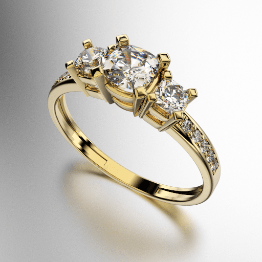 ANILLO TRICILLO CON ENGARCE PAVEE A LOS COSTADOS (MOD. A019) ANILLO TRICILLO CON ENGARCE PAVEE A LOS COSTADOS (MOD. A019)