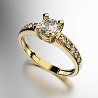 ANILLO SOLITARIO ESTILO AMERICANO COSTADO CON PIEDRAS (MOD. A030) ANILLO SOLITARIO ESTILO AMERICANO COSTADO CON PIEDRAS (MOD. A030)