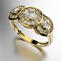 ANILLO TRIPLE HALO CON PIEDRAS REDONDAS ALREDEDOR Y EN EL CUERPO (MOD. A045) ANILLO TRIPLE HALO CON PIEDRAS REDONDAS ALREDEDOR Y EN EL CUERPO (MOD. A045)
