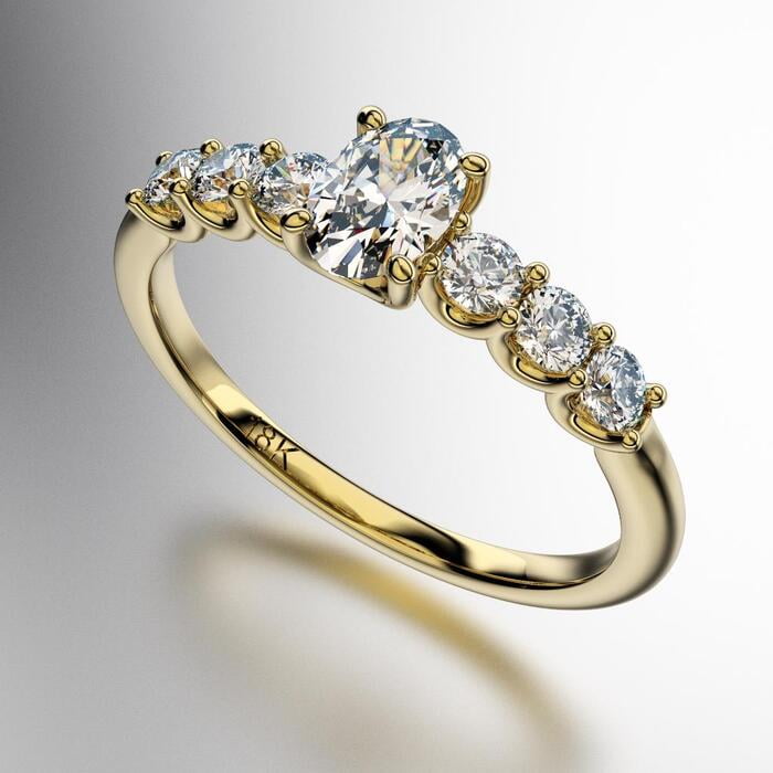 ANILLO PIEDRA CENTRAL OVAL CON TRES PIEDRAS REDONDAS DE CADA COSTADO (MOD. A057) ANILLO PIEDRA CENTRAL OVAL CON TRES PIEDRAS REDONDAS DE CADA COSTADO (MOD. A057)