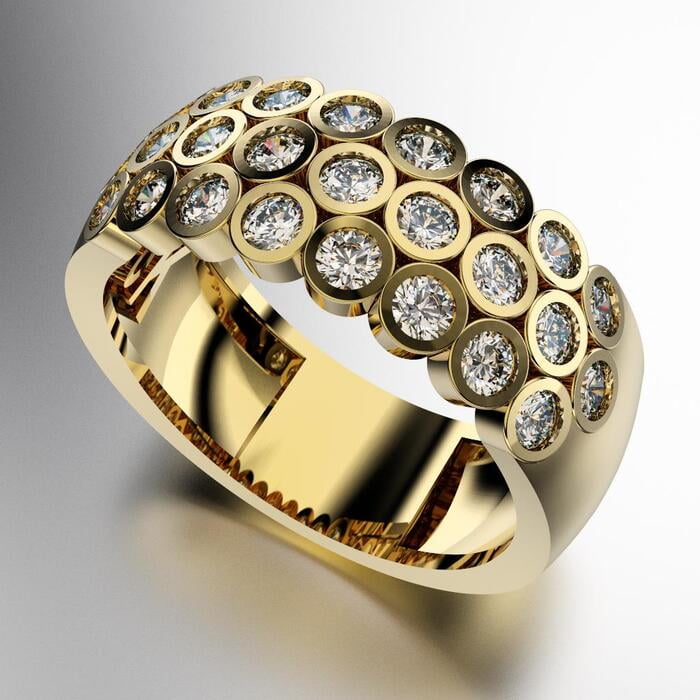 ANILLO TRIPLE MEDIO SIN FIN ENGARCES VIROLA CON PIEDRAS REDONDAS (MOD. A060) ANILLO TRIPLE MEDIO SIN FIN ENGARCES VIROLA CON PIEDRAS REDONDAS (MOD. A060)