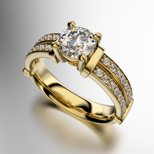 ANILLO SOLITARIO CON DOBLE MEDIO SIN FIN (MOD. A067) ANILLO SOLITARIO CON DOBLE MEDIO SIN FIN (MOD. A067)