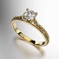 ANILLO SOLITARIO VINTAGE CON PIEDRA REDONDA CON DISENO A LOS COSTADOS (MOD. A069) ANILLO SOLITARIO VINTAGE CON PIEDRA REDONDA CON DISENO A LOS COSTADOS (MOD. A069)