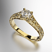 ANILLO SOLITARIO VINTAGE CON TRES PIEDRAS REDONDAS DE CADA COSTADO (MOD. A083) ANILLO SOLITARIO VINTAGE CON TRES PIEDRAS REDONDAS DE CADA COSTADO (MOD. A083)