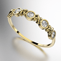 ANILLO CINTILLO CON APLIQUES EN "X" Y ENGARCES VIROLA PIEDRAS REDONDAS (MOD. A098) ANILLO CINTILLO CON APLIQUES EN "X" Y ENGARCES VIROLA PIEDRAS REDONDAS (MOD. A098)