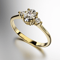 ANILLO SOLITARIO CON CUATRO GRIFAS PIEDRA OVAL Y DOS REDONDAS EN LOS EXTREMOS (MOD. A104) ANILLO SOLITARIO CON CUATRO GRIFAS PIEDRA OVAL Y DOS REDONDAS EN LOS EXTREMOS (MOD. A104)