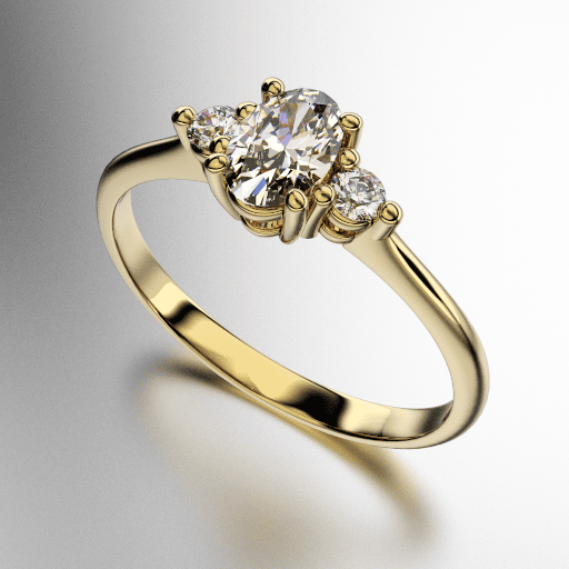 ANILLO SOLITARIO CON CUATRO GRIFAS PIEDRA OVAL Y DOS REDONDAS EN LOS EXTREMOS (MOD. A104) ANILLO SOLITARIO CON CUATRO GRIFAS PIEDRA OVAL Y DOS REDONDAS EN LOS EXTREMOS (MOD. A104)