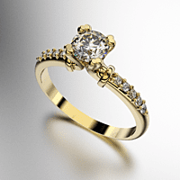 ANILLO SOLITARIO REDONDA COSTADO CON ENGARCE A GRIFAS (MOD. A125) ANILLO SOLITARIO REDONDA COSTADO CON ENGARCE A GRIFAS (MOD. A125)