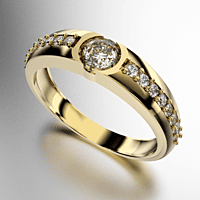 ANILLO SOLITARIO PIEDRA REDONDA ENGARCE DESNUDO CON OCHO PIEDRAS REDONDAS DE CADA COSTADO (MOD. A142) ANILLO SOLITARIO PIEDRA REDONDA ENGARCE DESNUDO CON OCHO PIEDRAS REDONDAS DE CADA COSTADO (MOD. A142)