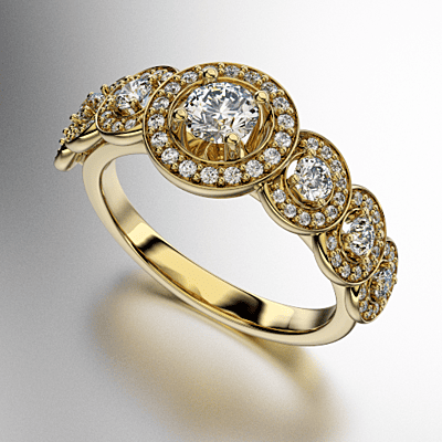 ANILLO CINTILLO ANTIQUE PIEDRA REDONDA (MOD. 155)