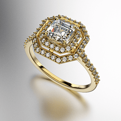 ANILLO ANTIQUE PIEDRA CARRE OCHAVADA (MOD. 160)