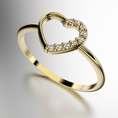 ANILLO CORAZON CALADO CON PIEDRAS (MOD. A171)