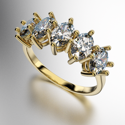 ANILLO CINTILLO CON PIEDRAS OVAL (MOD. A184)