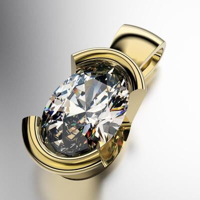 COLGANTE  ENGARCE SIMIL VIROLA CON PIEDRA OVAL  (MOD. D007)