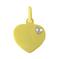 DIJE CORAZON PLANO CON APLIQUE CORAZON EN BLANCO DIJE CORAZON PLANO CON APLIQUE CORAZON EN BLANCO
