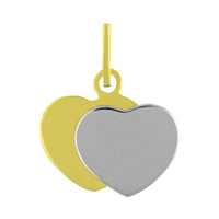DIJE DOS CORAZONES PLANOS UNO EN BLANCO DIJE DOS CORAZONES PLANOS UNO EN BLANCO