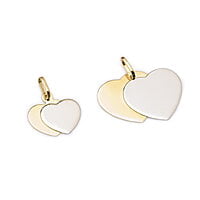 DIJE DOS CORAZONES PLANOS UNO EN BLANCO DIJE DOS CORAZONES PLANOS UNO EN BLANCO